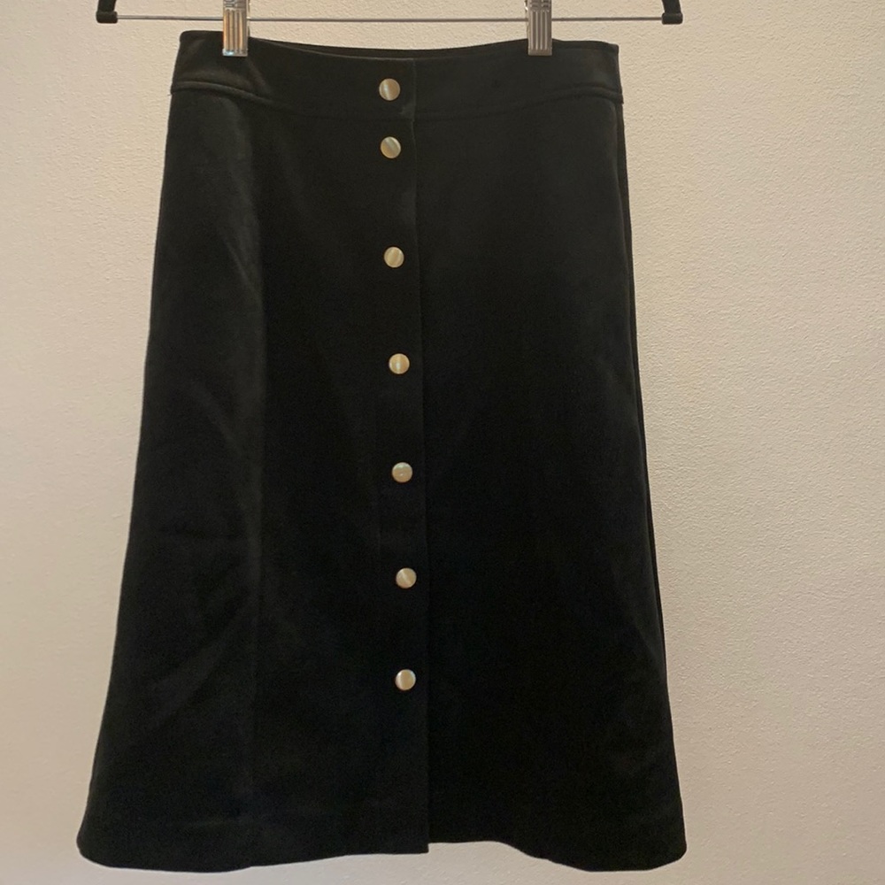 LOFT, 0, faux suede button up skirt